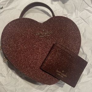 KATE SPADE HEART BAG & CARD HOLDER                             BRAND NEW W TAGS